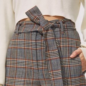 Tie front check pant Aritzia